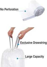 img 1 attached to 🗑️ 50 Count Code Q Trash Bags - Compatible with simplehuman Code Q, 13-17 Gallon, White Drawstring Garbage Liners, 40-65 Liter