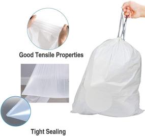 4 Packs(200 Count Total) Code Q 13-17 Gallon Heavy Duty Drawstring Plastic  Trash Bags Compatible with Code Q | 1.2 Mil | White Drawstring Garbage