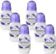 long-lasting lavender & white tea crystal mineral deodorant roll-on - pack of 6 (2.25 oz each) logo