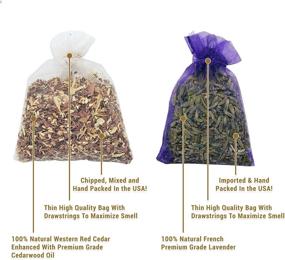 img 2 attached to 🌲 20-Pack of Large Cedar and Lavender Sachets for Drawers and Closets - Hand Packed in the USA