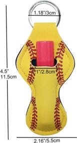 img 3 attached to 🥎 Bulk Softball Chapstick Holder Keychain Pack - 10 Neoprene Yellow Softball Chapstick Holders