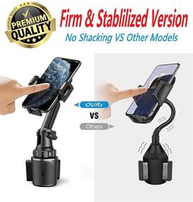 img 3 attached to TECOTEC Cup Holder Phone Mount & Air Vent Phone Holder, Universal 2-in-1 Car Cup Holder & Mini Vent Mount for All Cellphones, iPhone 12 Pro Max, Note 20 Ultra, S21 Plus, GPS, and More