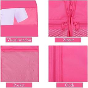 img 1 attached to Kernorv Foldable Dance Costume Garment Bags - 36" Competition Bag with 2 Zippered Mesh Pockets, Clear Window - Ideal for Storage, Travel (3 Pack, Pink)