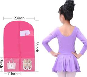 img 3 attached to Kernorv Foldable Dance Costume Garment Bags - 36" Competition Bag with 2 Zippered Mesh Pockets, Clear Window - Ideal for Storage, Travel (3 Pack, Pink)