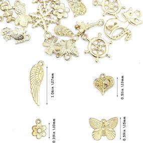 img 3 attached to 💎 50PCS Mixed Charms Pendants - Wholesale Bulk for DIY Jewelry Making and Crafting in Gold