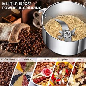 img 3 attached to 🌾 High Speed Electric Stainless Steel Grinder Mill for Seeds, Flour, Nuts, Pills, Wheat, Corn, Herbs, Spices & Seasonings - 150g Grain Mill with Stand, Ideal for Dry Grain Superfine Powder