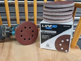 img 1 attached to 🛠️ 100 Pack Sanding Discs, 40 Grit, 5 inch, 8 Holes, Hook and Loop Backing for Orbital Sanders by LINE10 Tools