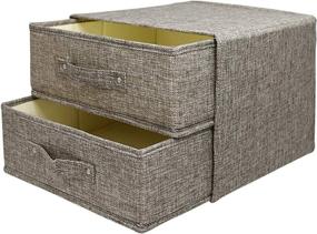 img 4 attached to 🗄️ Molizhi Grey Stackable Storage Bins With Drawers, Handle & Fabric Closet Drawers – Ideal for Organizing Bras, Clothes, Underwear, Socks, Ties, and Scarves (Small)