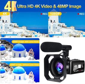 img 3 attached to 📷 Wi-Fi 4K Camcorder with 48MP Image, 18X Digital Zoom, Microphone, 3” Touch Screen, and Remote Control - Ideal for Vlogging, YouTube Videos