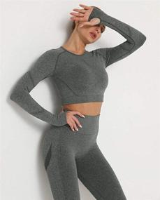 img 1 attached to OLCHEE Women's Seamless Leggings and Crop Top Yoga Set - 2 Piece Workout Outfit