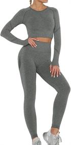 img 3 attached to OLCHEE Women's Seamless Leggings and Crop Top Yoga Set - 2 Piece Workout Outfit