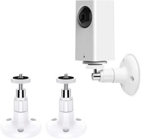 img 4 attached to 📸 Efficient Wall Mount 2-Pack for Wyze Cam Pan & Wyze Cam V3, Indoor/Outdoor Adjustable Mount for WyzeCam Pan/V3 and Compatible Cameras