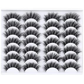 img 4 attached to 👁️ LANFLOWER False Eyelashes: Get the Natural Look with 3D Faux Mink Lashes, Fluffy Volume, and Handmade Luxury - Pack of 14 Pairs in 20mm Length