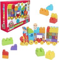 🚂 just play cocomelon stacking train: 40-piece building block set with jj and tomtom figures for color and number recognition logo