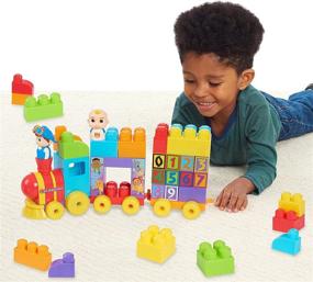 img 3 attached to 🚂 Just Play CoComelon Stacking Train: 40-Piece Building Block Set with JJ and Tomtom Figures for Color and Number Recognition