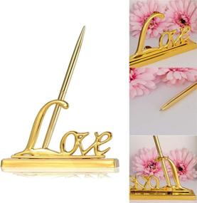 img 3 attached to 💍 Gold Plated Wedding Signing Pen with Love Holder - Perfect for Wedding, Bridal, Engagement, and Valentine's Day Favors