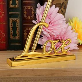 img 2 attached to 💍 Gold Plated Wedding Signing Pen with Love Holder - Perfect for Wedding, Bridal, Engagement, and Valentine's Day Favors