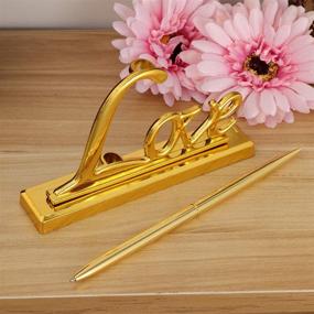 img 1 attached to 💍 Gold Plated Wedding Signing Pen with Love Holder - Perfect for Wedding, Bridal, Engagement, and Valentine's Day Favors