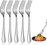 🍴 set of 5 top food grade stainless steel silverware dinner forks – 8 inches, mirror finish & dishwasher safe for home, kitchen, or restaurant use logo