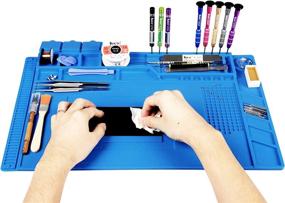 img 4 attached to 🔥 Kaisi Heat Insulation Silicone Repair Mat: Ruler, Screw Position, Ideal for Soldering Iron, Phone & Computer Repair - Size: 17.7 x 11.8 Inches