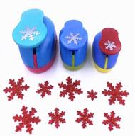 🎉 tech-p creative life 3-piece snowflake crafts punch set (1.5-inch, 1-inch, 5/8-inch) - scrapbook paper cutter, eva foam hole punch tool for christmas party arts crafts decorations logo