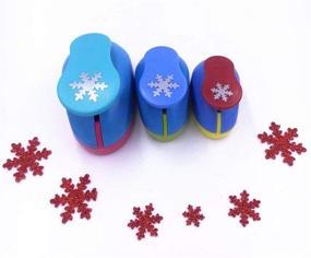 img 1 attached to 🎉 TECH-P Creative Life 3-Piece Snowflake Crafts Punch Set (1.5-inch, 1-inch, 5/8-inch) - Scrapbook Paper Cutter, Eva Foam Hole Punch Tool for Christmas Party Arts Crafts Decorations
