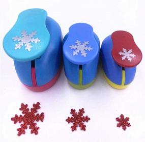 img 3 attached to 🎉 TECH-P Creative Life 3-Piece Snowflake Crafts Punch Set (1.5-inch, 1-inch, 5/8-inch) - Scrapbook Paper Cutter, Eva Foam Hole Punch Tool for Christmas Party Arts Crafts Decorations