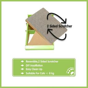 img 2 attached to 🐱 Reversible Indoor Cat Scratcher Pad with Stable Angles, Durable M Size Cardboard Cat Scratching Ramp, Cat Toy for Furniture Protection