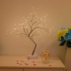 img 3 attached to 🌳 Bonsai Light Tree: LED Shimmery Twig Branch Lights for Holiday Home Decor - Battery & USB Powered with Touch Switch - Pre Lit Table Top Night Light for Living Room (TLWW)