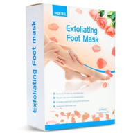 👣 baby soft feet exfoliating foot peel mask 3-pack - rose foot exfoliation peeling mask booties | natural exfoliator for dry dead skin & callus removal, rough heel repair logo