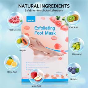 img 2 attached to 👣 Baby Soft Feet Exfoliating Foot Peel Mask 3-Pack - Rose Foot Exfoliation Peeling Mask Booties | Natural Exfoliator for Dry Dead Skin & Callus Removal, Rough Heel Repair