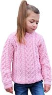 aran crafts children's irish cable knit heart sweater in soft 100% merino wool logo