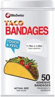 🌮 bioswiss taco novelty bandages collectable tin - self-adhesive funny first aid gag gift (50 pieces) логотип