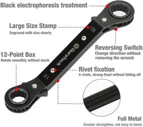 img 3 attached to 🔧 Набор гаечных ключей DuraTech HEAVY-DUTY из 5 штук с двойными изогнутыми головками и обратным рычагом, хромированный матовый - Ключ для работы в труднодоступных местах (от 1/4 до 7/8 дюйма)