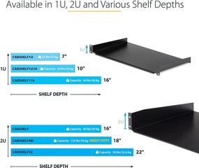 img 2 attached to 🔥 StarTech.com 2U Heavy Duty Server Rack Mount Shelf - 125lbs - 18in Deep Steel Universal Cantilever Tray - CABSHELFHD Black