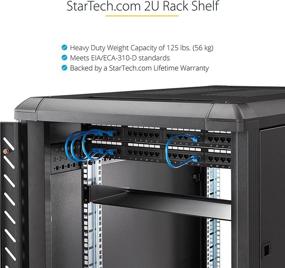 img 1 attached to 🔥 StarTech.com 2U Heavy Duty Server Rack Mount Shelf - 125lbs - 18in Deep Steel Universal Cantilever Tray - CABSHELFHD Black