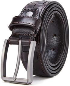 img 3 attached to Leather Causal Durable Buckle Cowhide Men's Accessories for Belts