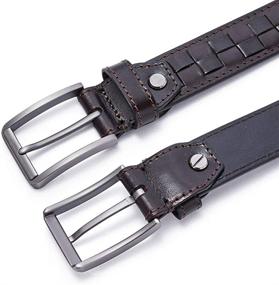 img 2 attached to Leather Causal Durable Buckle Cowhide Men's Accessories for Belts