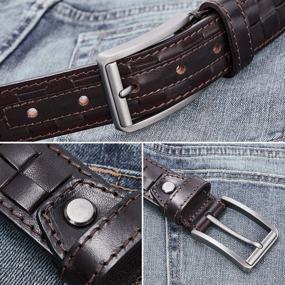 img 1 attached to Leather Causal Durable Buckle Cowhide Men's Accessories for Belts