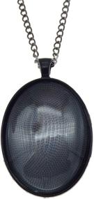 img 4 attached to Enhance Your Jewelry-Making Skills with Julie Wang 10 Sets Oval Bezel Pendant Kit: Includes Glass Cabochon and Chain - Black 40x30mm