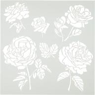 🌹 crafters workshop tcw6x6-514 cabbage roses template: detailed floral design for crafts, 6 by 6 inches logo