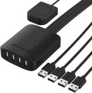 🖥️ коммутатор usb 2.0 sabrent для 4 компьютеров и периферийных устройств с индикаторами led (usb-uss4) логотип