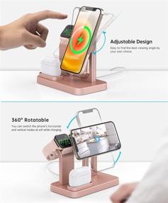 img 2 attached to 🔌 Tinetton 3-in-1 Magnetic Wireless Charger: iPhone 13/12/Pro Max/Mini Charging Stand for AirPods iWatch