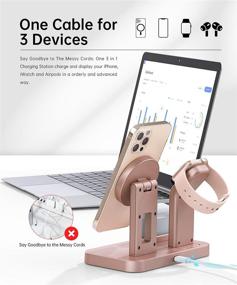 img 1 attached to 🔌 Tinetton 3-in-1 Magnetic Wireless Charger: iPhone 13/12/Pro Max/Mini Charging Stand for AirPods iWatch