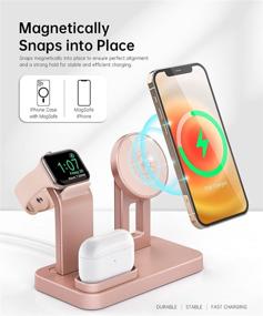 img 3 attached to 🔌 Tinetton 3-in-1 Magnetic Wireless Charger: iPhone 13/12/Pro Max/Mini Charging Stand for AirPods iWatch