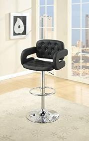 img 1 attached to 💺 Stylish PU Tufted Black Barstool by Poundex: Trendy Design for Comfortable Seating