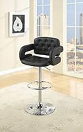 💺 stylish pu tufted black barstool by poundex: trendy design for comfortable seating logo