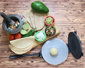 img 2 attached to 🌮 MABUA 8-Inch Cast Iron Tortilla Press – Premium Pre-seasoned Roti Maker, Tortilla Maker, Dough Press - Pataconera with 100 Tortilla Wax Paper – Free Replacement within 30 Days for Damaged Items.