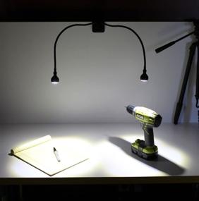 img 1 attached to 🌑 Black Double Head Gooseneck Arms Desk Lamp - Wallniture Lamba LED Lights for Energy Efficiency