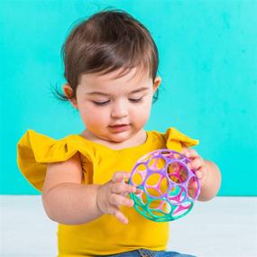 img 3 attached to 🌈 Bright Starts Oball Classic Easy-Grasp Toy - Pink/Purple, Perfect for Newborn+ Stimulation and Play"